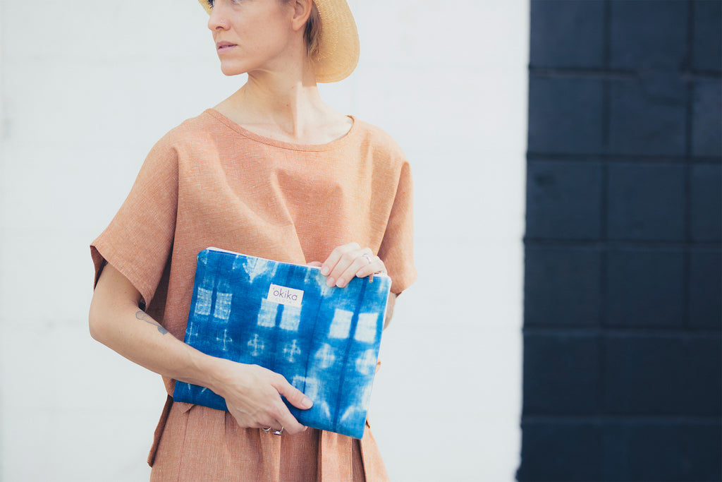 Shibori Zip Pouch - 'Okika Cloth