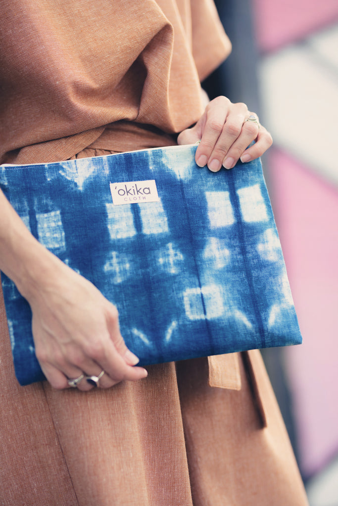 Shibori Zip Pouch - 'Okika Cloth