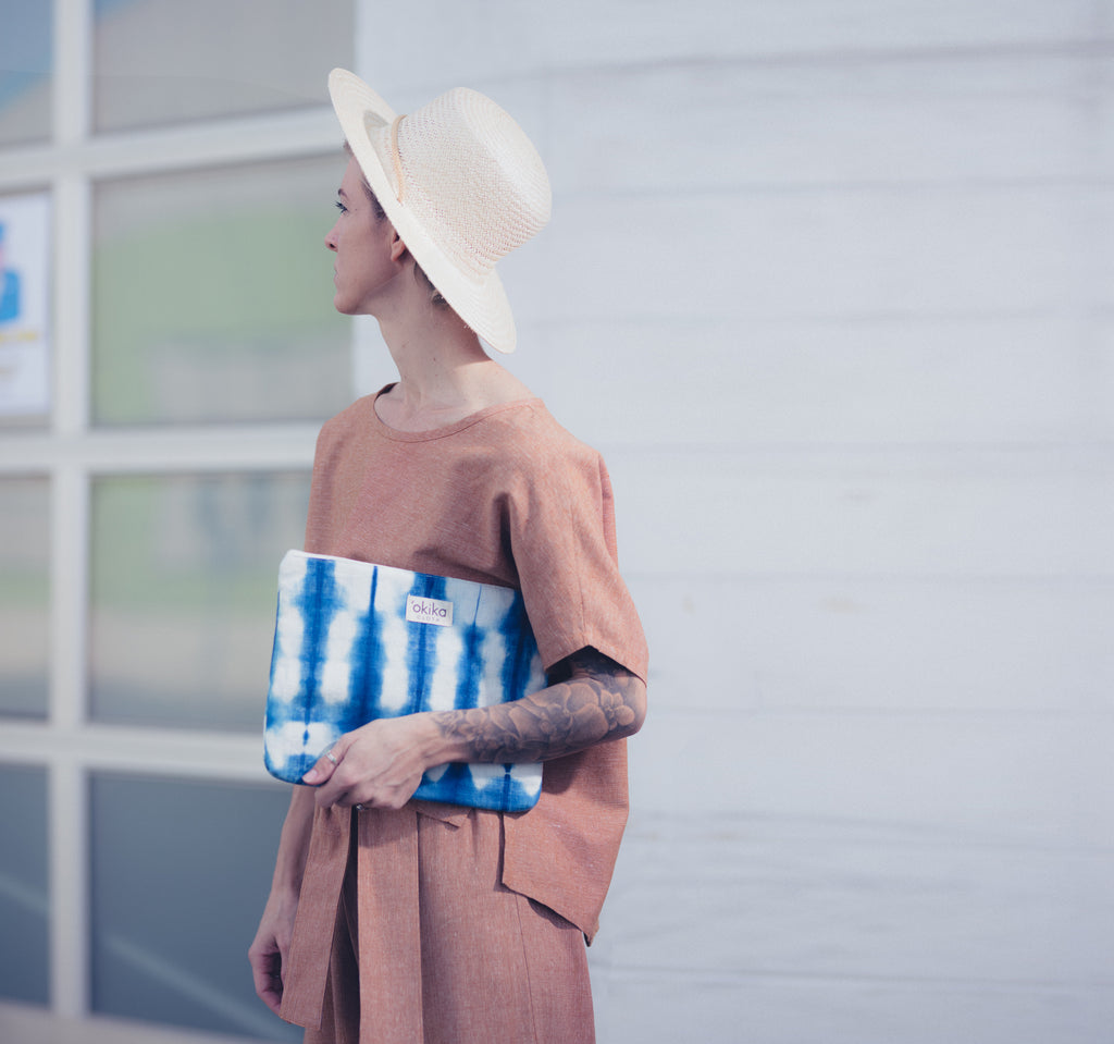 Shibori Zip Pouch - 'Okika Cloth