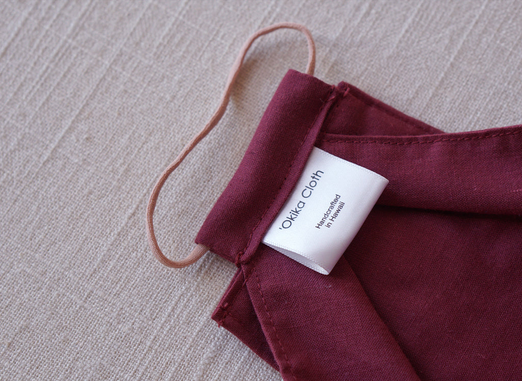 Origami Face Mask - Amaranth - 'Okika Cloth