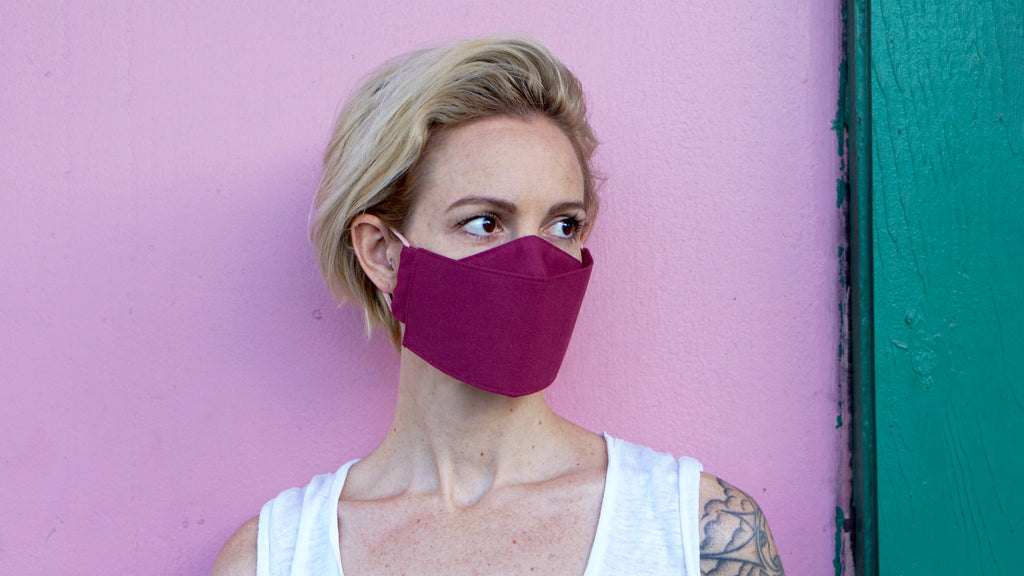 Origami Face Mask - Amaranth - 'Okika Cloth
