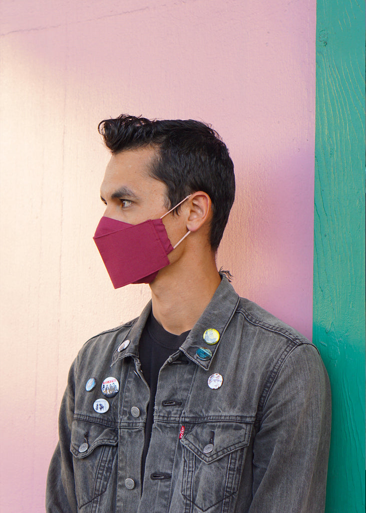 Origami Face Mask - Amaranth - 'Okika Cloth
