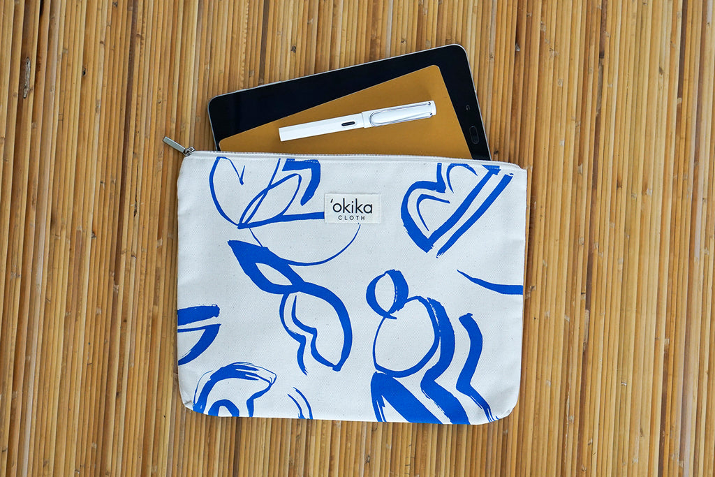 Printed Zip Pouch - 'Okika Cloth