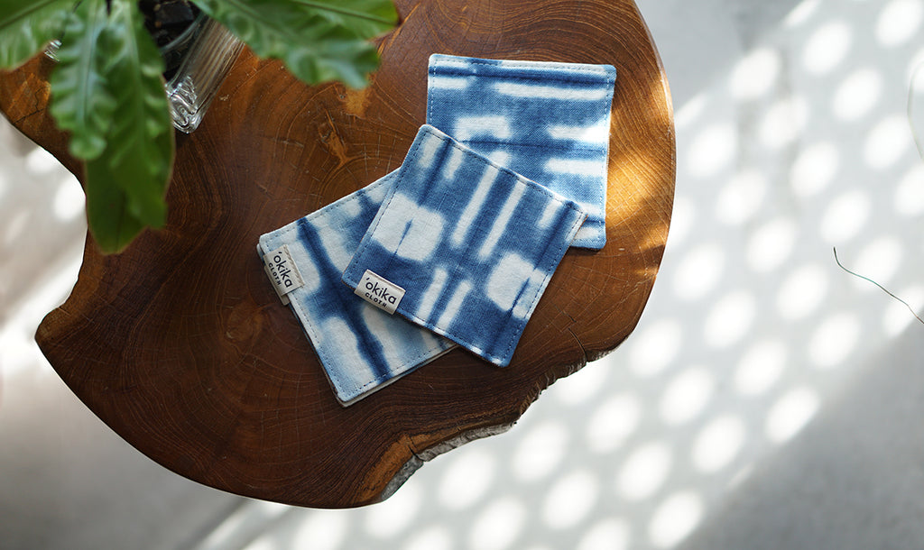 Indigo Shibori Coasters - 'Okika Cloth