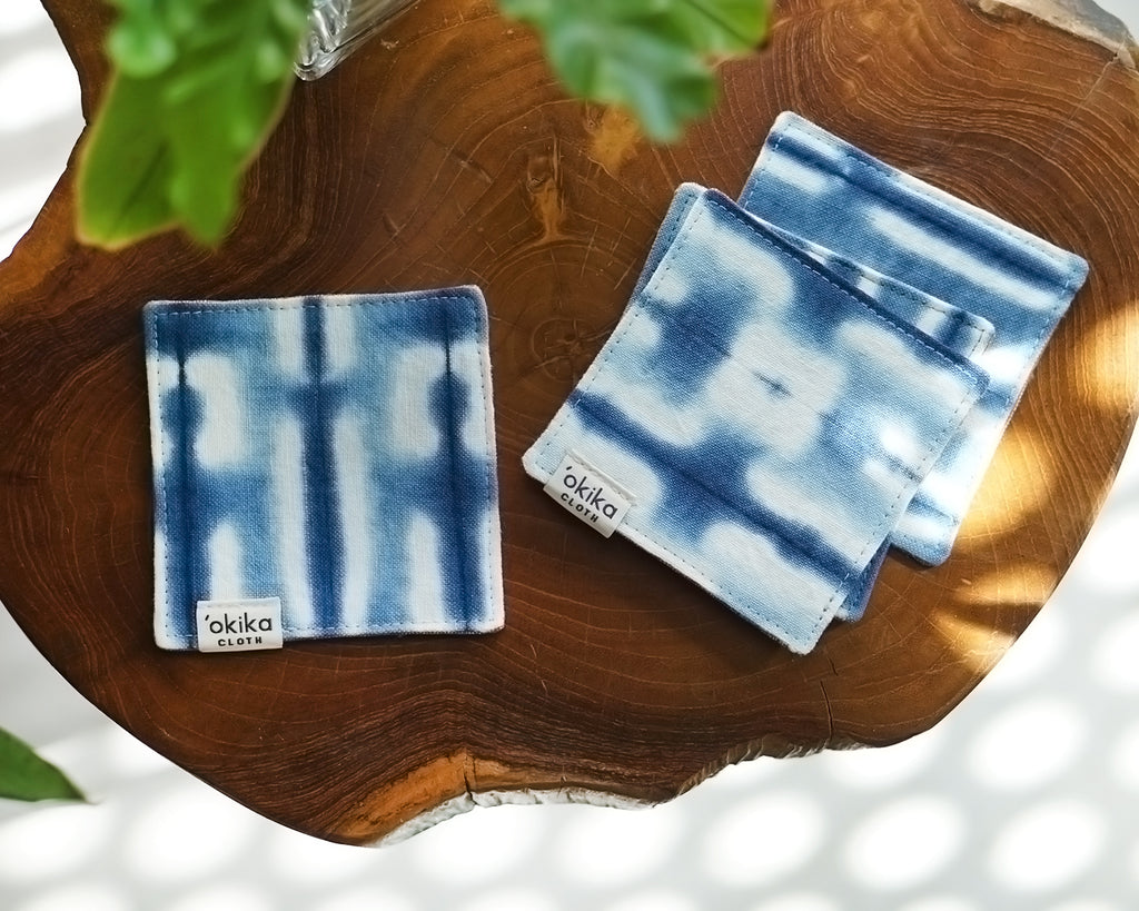 Indigo Shibori Coasters - 'Okika Cloth