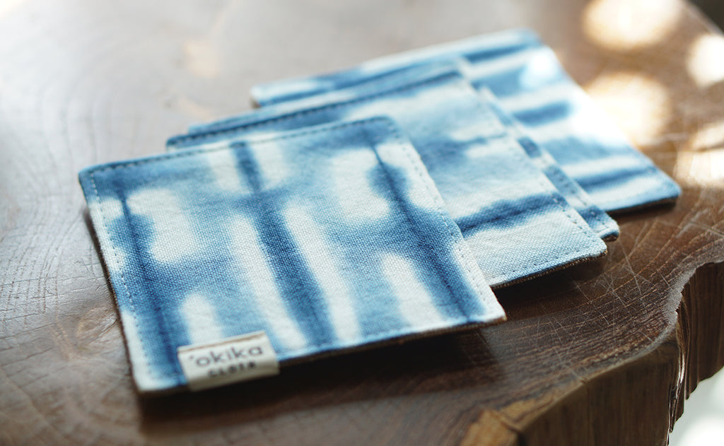 Indigo Shibori Coasters - 'Okika Cloth
