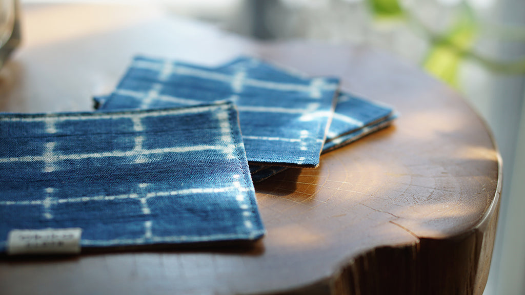 Indigo Shibori Coasters - 'Okika Cloth