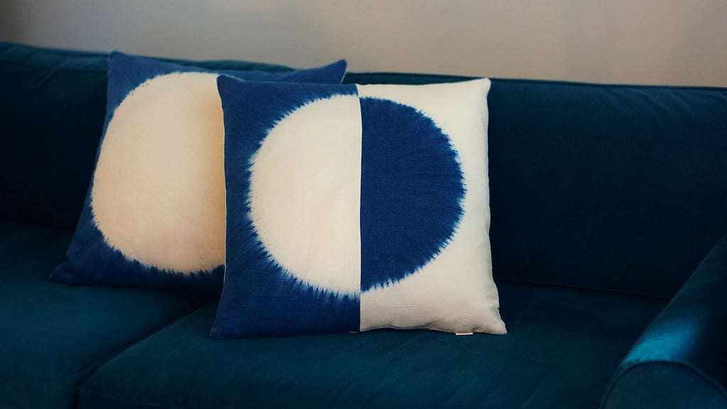 Indigo Shibori Pillow - 'Okika Cloth