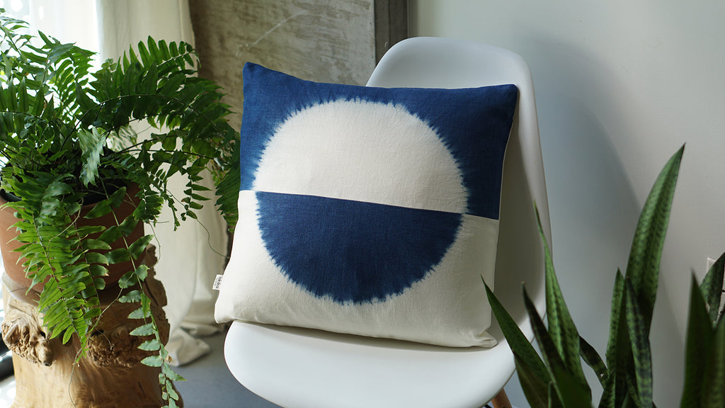 Indigo Shibori Pillow - 'Okika Cloth