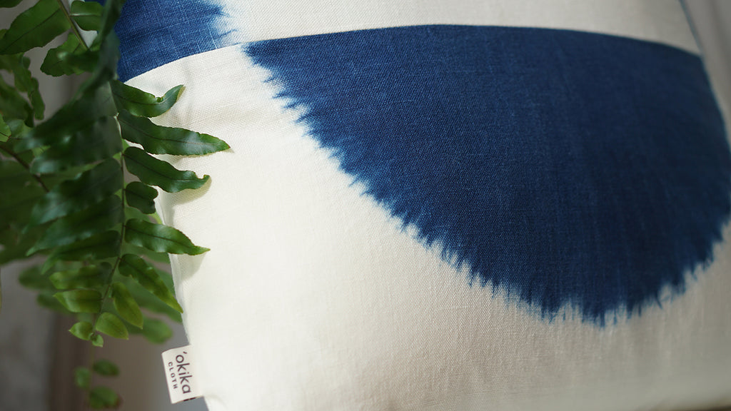 Indigo Shibori Pillow - 'Okika Cloth