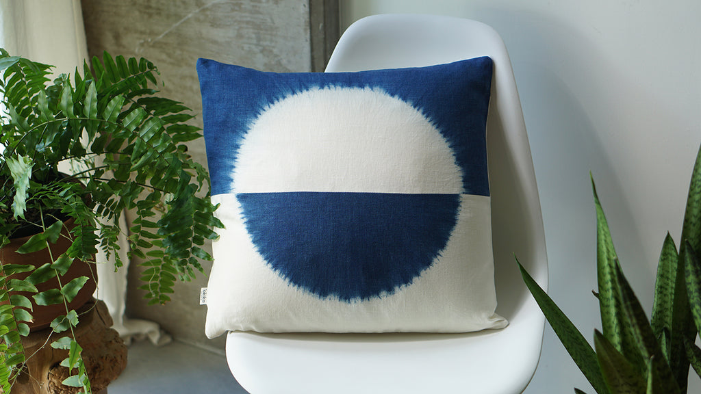 Indigo Shibori Pillow - 'Okika Cloth
