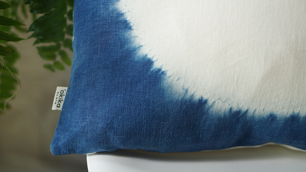 Indigo Shibori Pillow - 'Okika Cloth