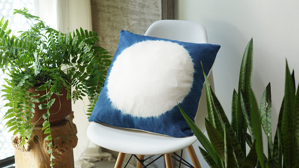 Indigo Shibori Pillow - 'Okika Cloth