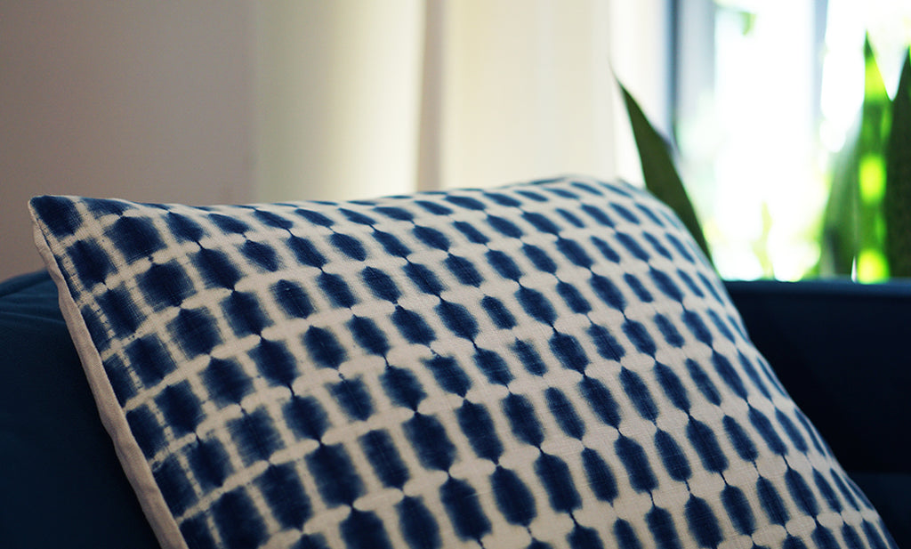 Indigo Shibori Pillow - 'Okika Cloth