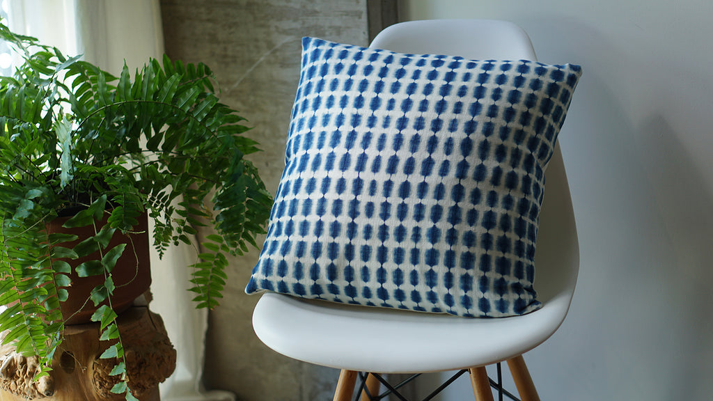 Indigo Shibori Pillow - 'Okika Cloth