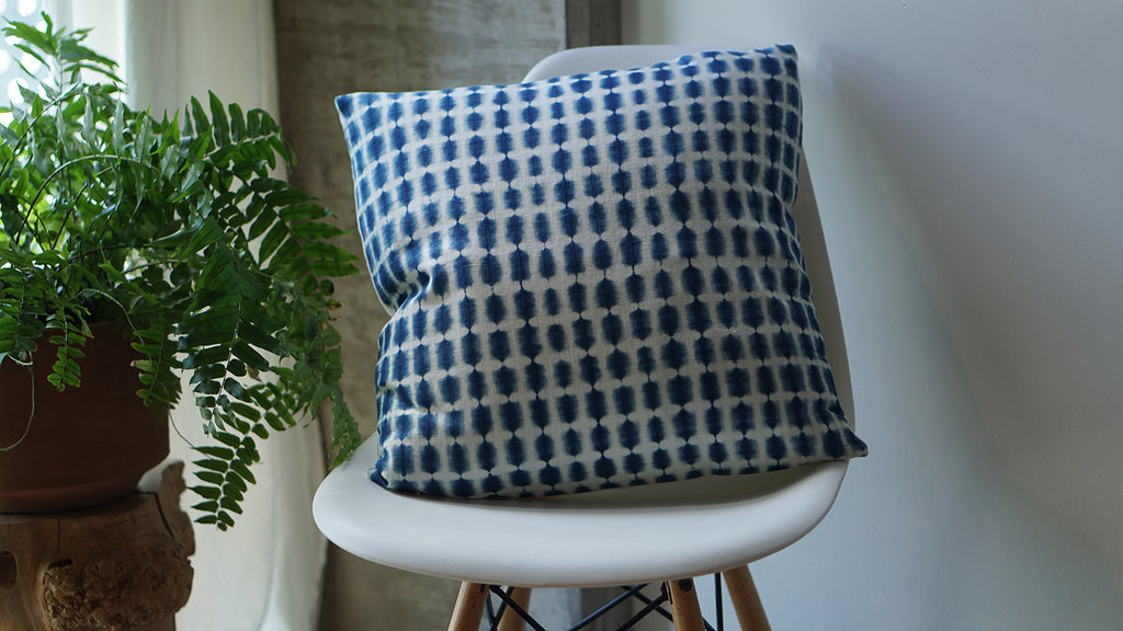 Indigo Shibori Pillow - 'Okika Cloth