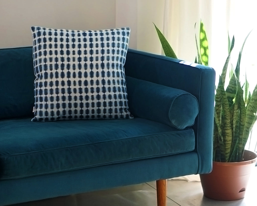 Indigo Shibori Pillow - 'Okika Cloth