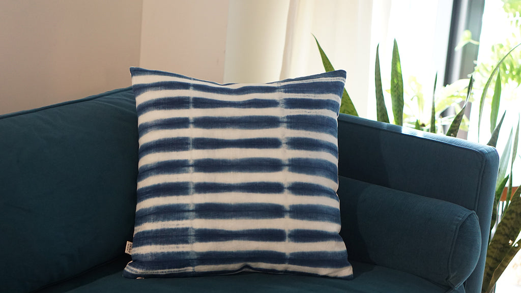 Indigo Shibori Pillow - 'Okika Cloth