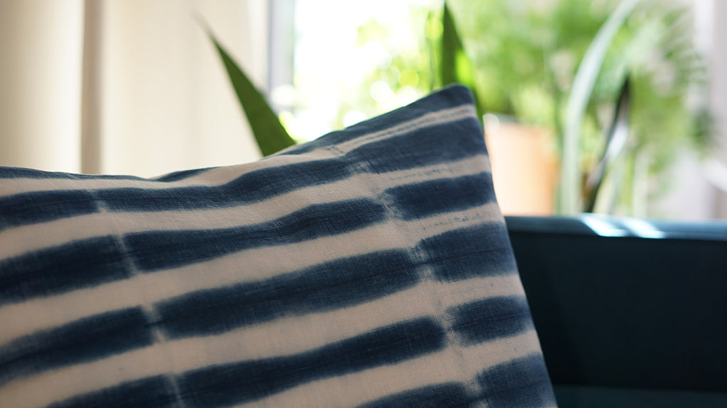 Indigo Shibori Pillow - 'Okika Cloth