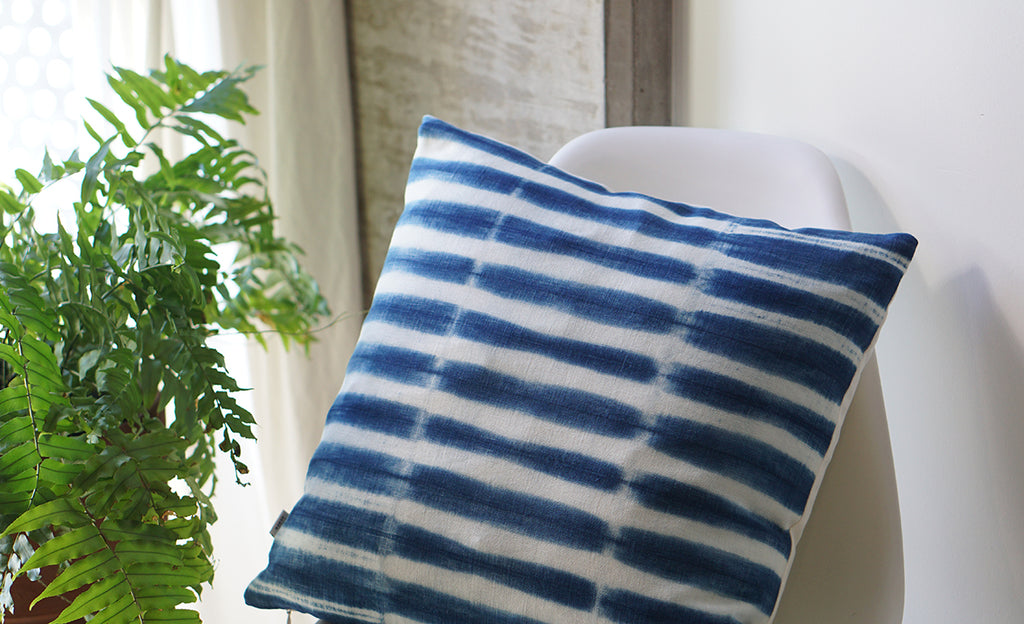 Indigo Shibori Pillow - 'Okika Cloth