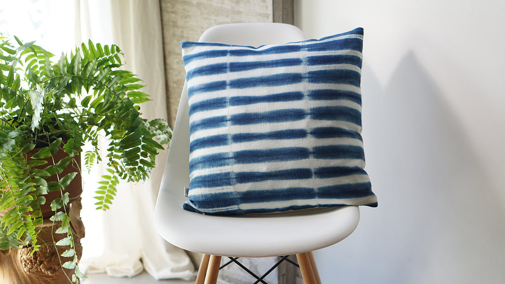 Indigo Shibori Pillow - 'Okika Cloth