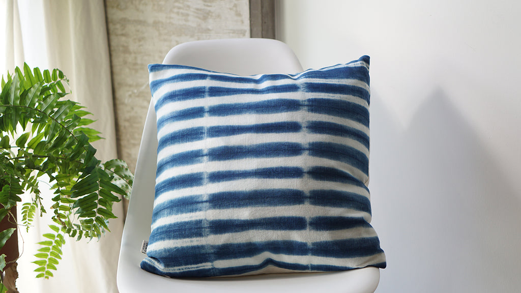 Indigo Shibori Pillow - 'Okika Cloth