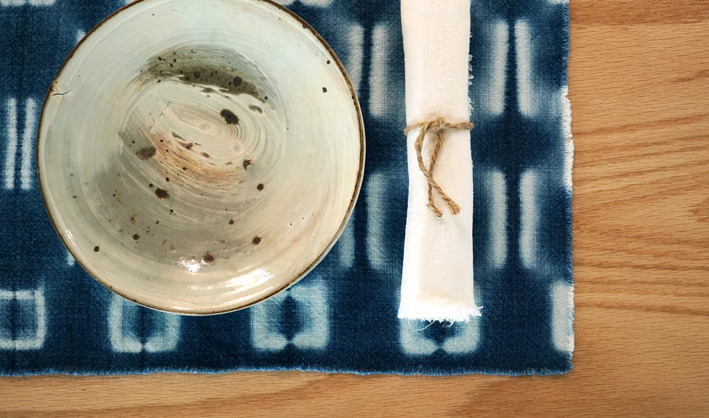 Indigo Shibori Placemats - 'Okika Cloth