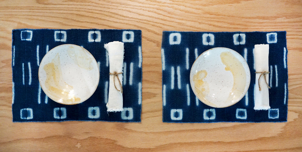 Indigo Shibori Placemats - 'Okika Cloth