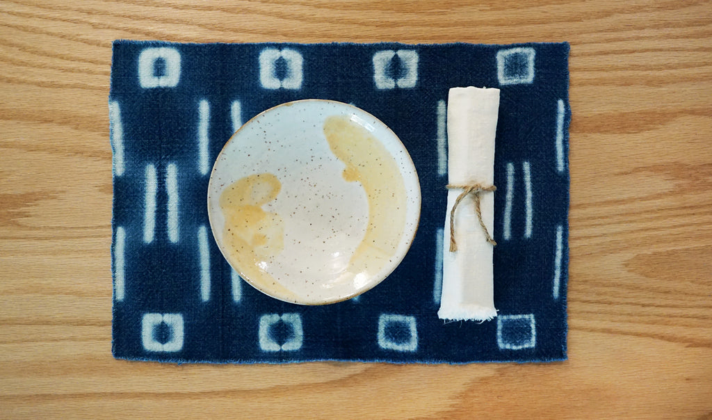 Indigo Shibori Placemats - 'Okika Cloth