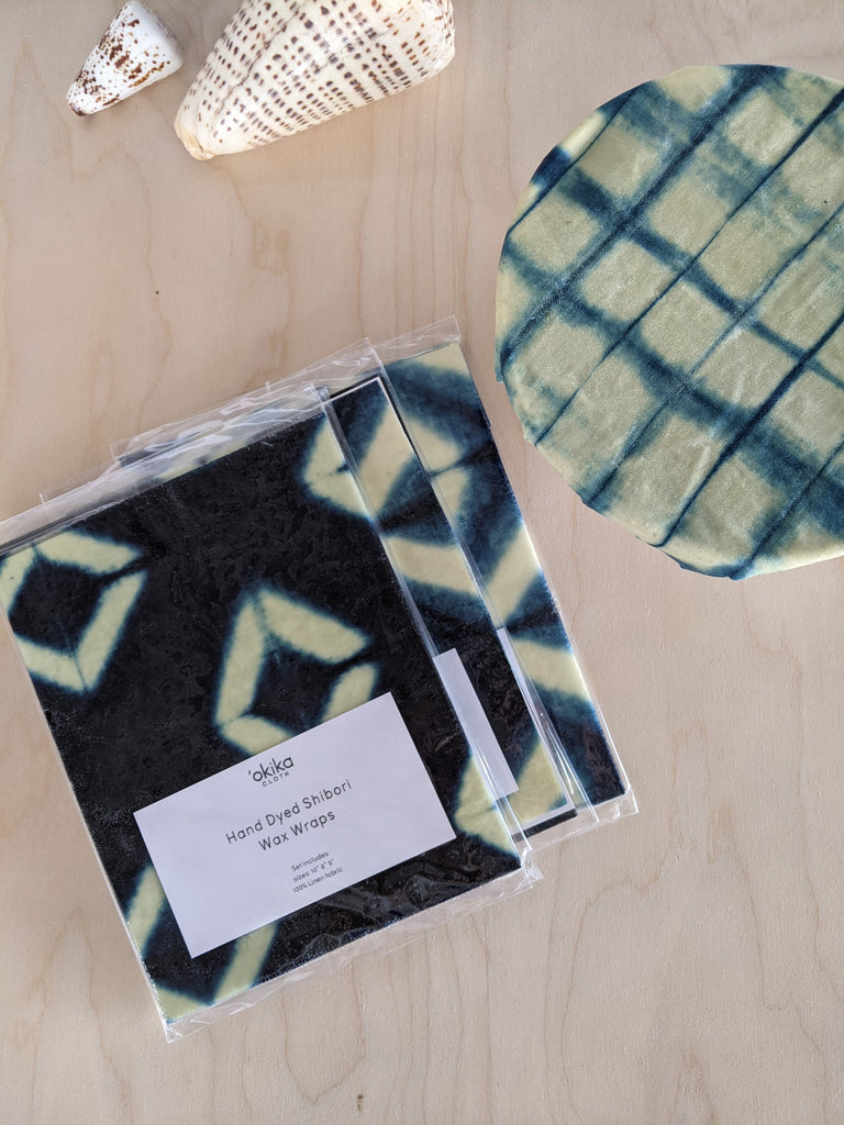 Indigo Shibori Wax Wraps - 'Okika Cloth