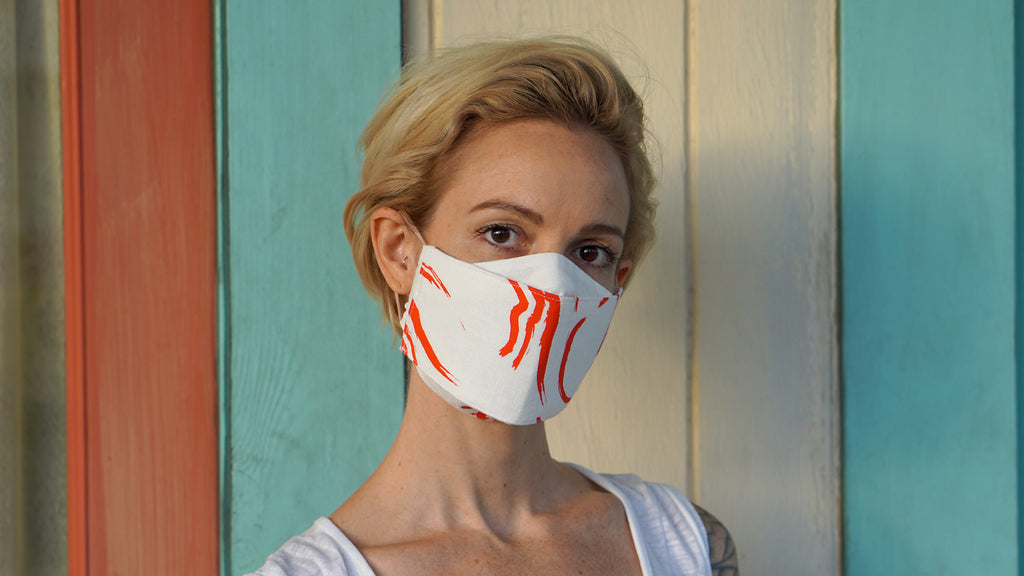 Origami Face Mask - Vermillion - 'Okika Cloth