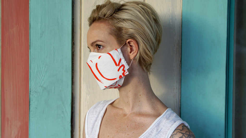 Origami Face Mask - Vermillion - 'Okika Cloth