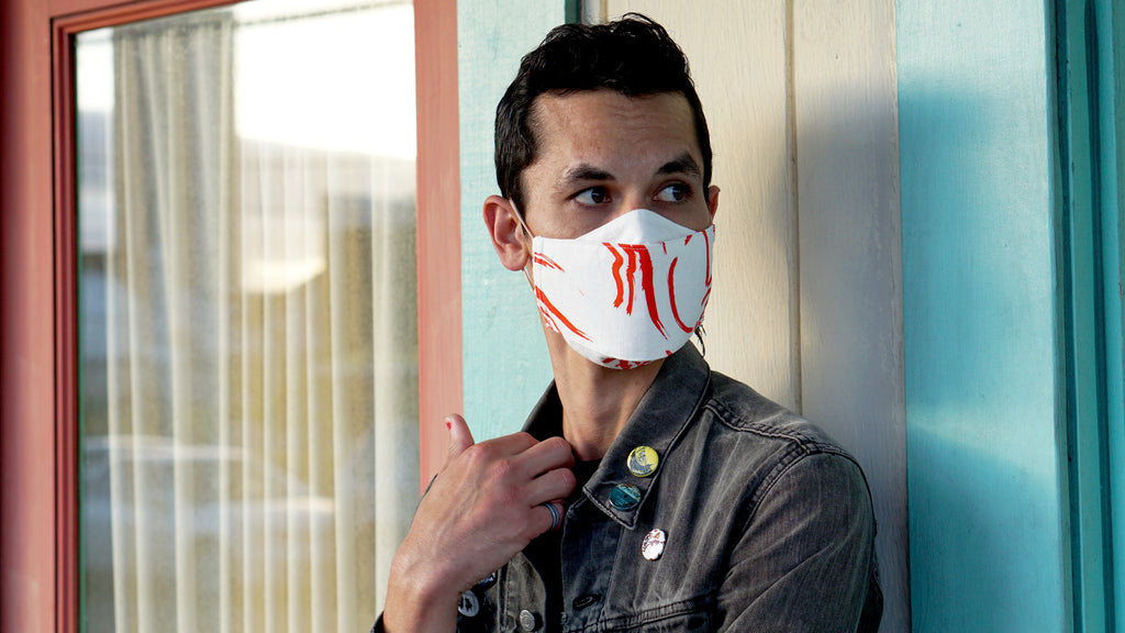 Origami Face Mask - Vermillion - 'Okika Cloth